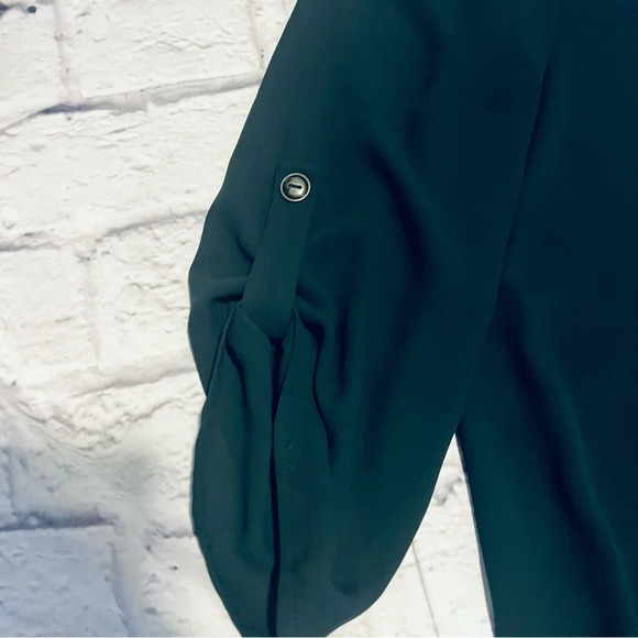 Gibson &‎ Latimer Blouse Top V-Neck 3/4 Sleeve Casual Dark Green XL - Picture 5 of 6